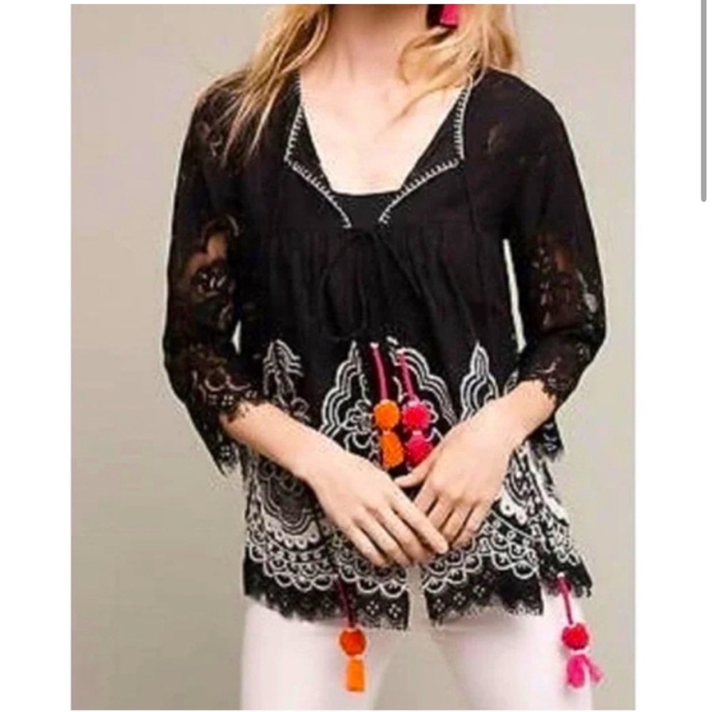 Hemant And Nandita Sheer Lace Top